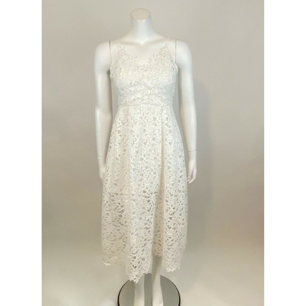 Aster The Label Lace Midi Dress White Sleeveless L